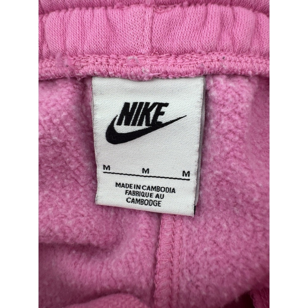 Nike Girls Pink Fleece Jogger Pants M Cotton Pockets Drawstring Pull-On - Picture 5 of 8